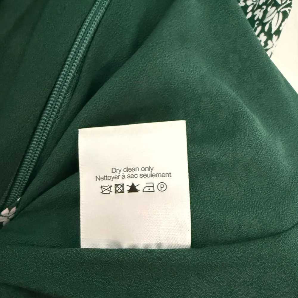 Veronica Beard Marla ruched silk dress green floral Size 0 - Picture 10 of 12